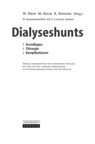 Dialyseshunts Grundlagen - Chirurgie - Komplikationen