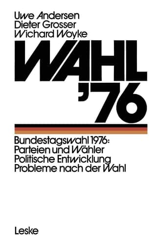 Wahl ’76 Bundestagswahl 1976: Parteien und Wähler Politische Entwicklung Probleme nach der Wahl