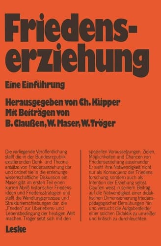 Friedenserziehung Eine Einführung