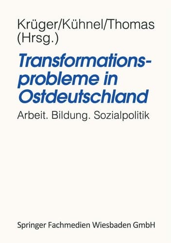Transformationsprobleme in Ostdeutschland: Arbeit, Bildung, Sozialpolitik (German Edition)