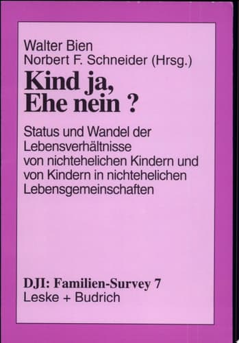 Kind ja, Ehe nein? Status und Wandel der Lebensverhältnisse von nichtehelichen Kindern und von Kindern in nichtehelichen Lebensgemeinschaften
