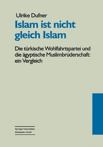 Islam ist nicht gleich Islam Die türkische Wohlfahrtspartei und die ägyptische Muslimbrüderschaft: Ein Vergleich ihrer politischen Vorstellungen vor dem gesellschaftspolitischen Hintergrund