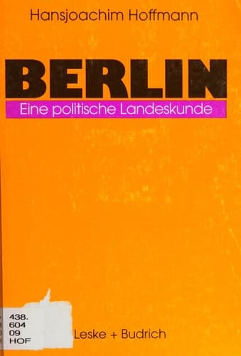 Berlin: Eine politische Landeskunde (German Edition)