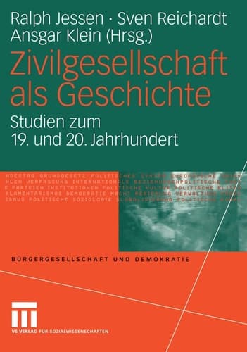 Zivilgesellschaft als Geschichte Studien zum 19. und 20. Jahrhundert