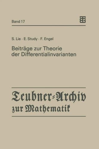 Beiträge zur Theorie der Differentialinvarianten (Teubner-Archiv zur Mathematik, 17) (German Edition)