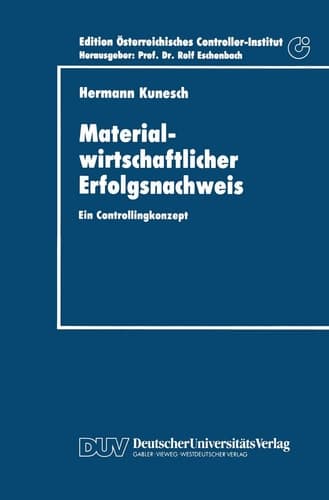 Materialwirtschaftlicher Erfolgsnachweis Ein Controllingkonzept