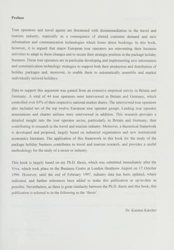 Reinventing the Package Holiday Business: New information and communication technologies