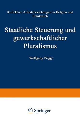 Staatliche Steuerung und gewerkschaftlicher Pluralismus: Kollektive Arbeitsbeziehungen in Belgien und Frankreich (DUV Sozialwissenschaft) (German Edition)