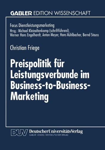 Preispolitik für Leistungsverbunde im Business-to-Business-Marketing