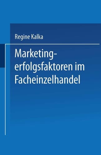 Marketingerfolgsfaktoren im Facheinzelhandel