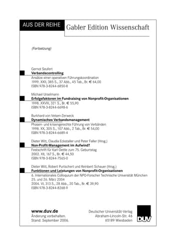 Verbandscontrolling Ansätze einer operativen Führungskoordination