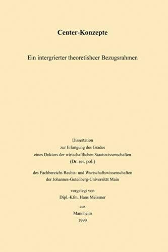 Center-Konzepte Ein integrierter theoretischer Bezugsrahmen