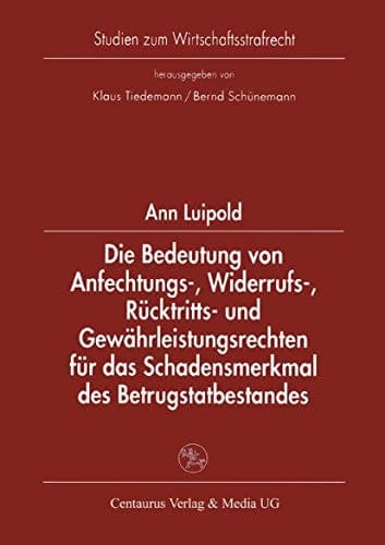 Die Bedeutung von Anfechtungs-, Widerrufs-, Rücktritts- und Gewährleistungsrechten für das Schadensmerkmal des Betrugstatbestandes