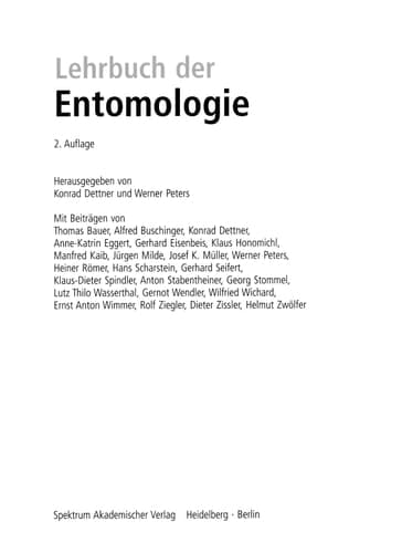 Lehrbuch der Entomologie (German Edition)