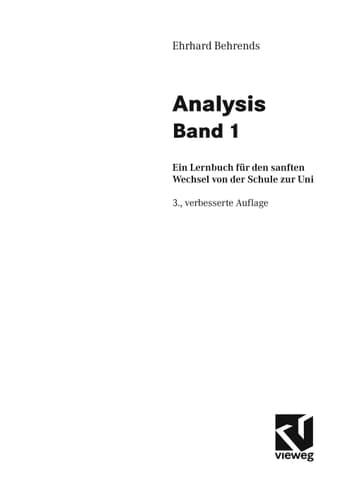 Analysis Band 1 (German Edition)