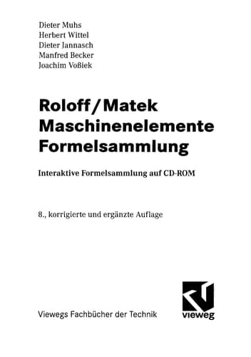 Roloff/Matek Maschinenelemente Formelsammlung