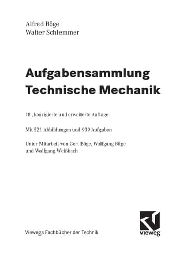 Aufgabensammlung Technische Mechanik mit 939 Aufgaben