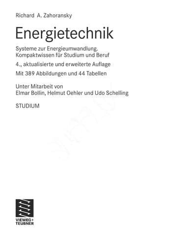 Energietechnik Systeme zur Energieumwandlung. Kompaktwissen für Studium und Beruf