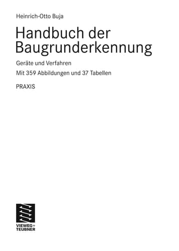 Handbuch der Baugrunderkennung Geräte und Verfahren