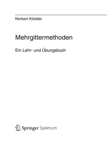 Mehrgittermethoden Ein Lehr- und Übungsbuch