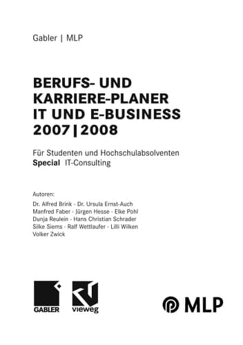 Gabler / MLP Berufs- und Karriere-Planer IT und e-business 2007/2008 Für Studenten und Hochschulabsolventen