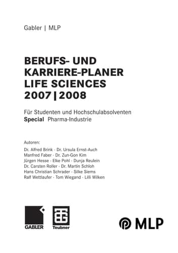Gabler / MLP Berufs- und Karriere-Planer Life Sciences 2007/2008 Für Studenten und Hochschulabsolventen