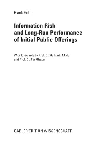 Information Risk and Long-Run Performance of Initial Public Offerings