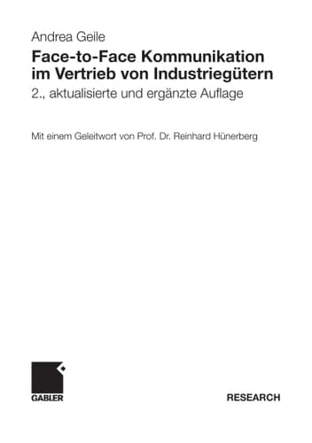 Face-to-Face Kommunikation im Vertrieb von Industriegütern