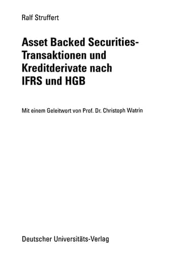 Asset Backed Securities-Transaktionen und Kreditderivate nach IFRS und HGB