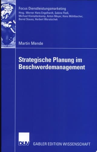 Strategische Planung im Beschwerdemanagement