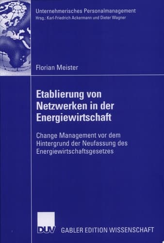 Etablierung von Netzwerken in der Energiewirtschaft Change Management vor dem Hintergrund der Neufassung des Energiewirtschaftsgesetzes