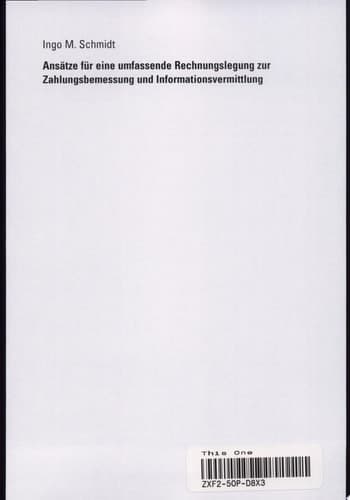 Ansätze für eine umfassende Rechnungslegung zur Zahlungsbemessung und Informationsvermittlung Eine Analyse am Beispiel der Goodwill-Bilanzierung