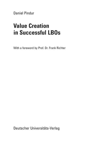 Value Creation in Successful LBOs