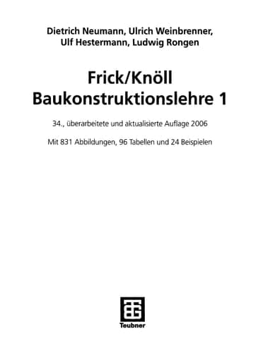 Frick/Knöll Baukonstruktionslehre 1