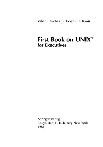 First Book on UNIXTM for Executives