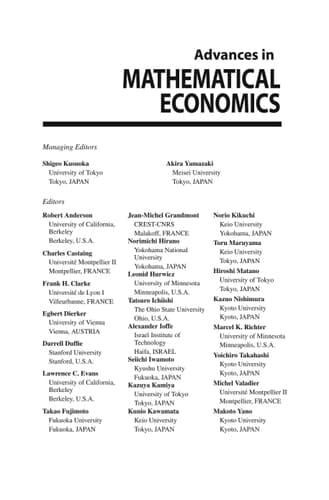 Advances in Mathematical Economics Volume 11