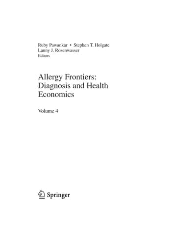 Allergy Frontiers:Diagnosis and Health Economics