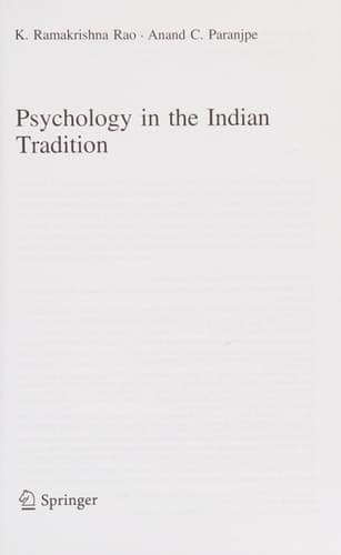 Psychology in the Indian Tradition