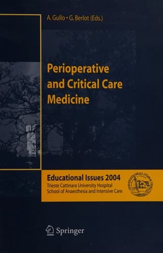 Perioperative and Critical Care Medicine Educational Issues 2004