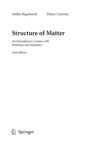 Structure of Matter An Introductory Course with Problems and Solutions