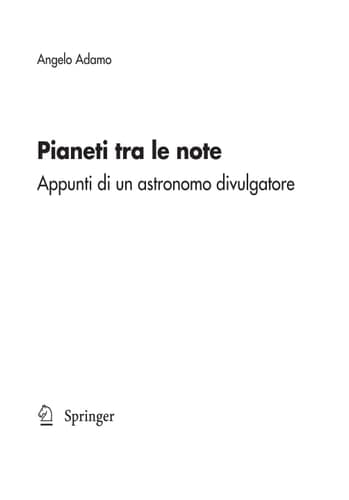 Pianeti tra le note Appunti di un astronomo divulgatore