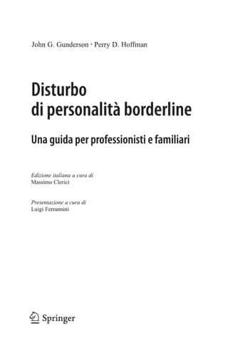 Disturbo di personalita' borderline Una guida per professionisti e familiari