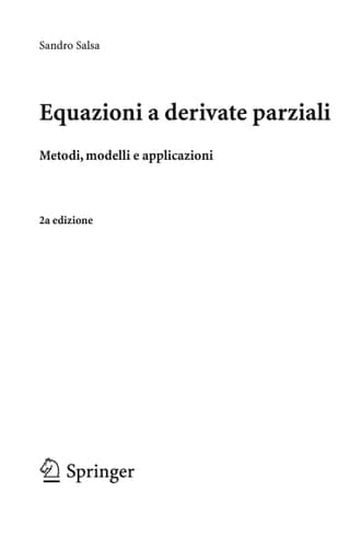 Equazioni a derivate parziali Metodi, modelli e applicazioni
