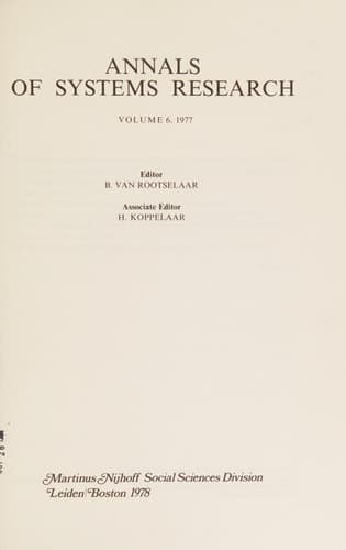 Annals of Systems Research Volume 6