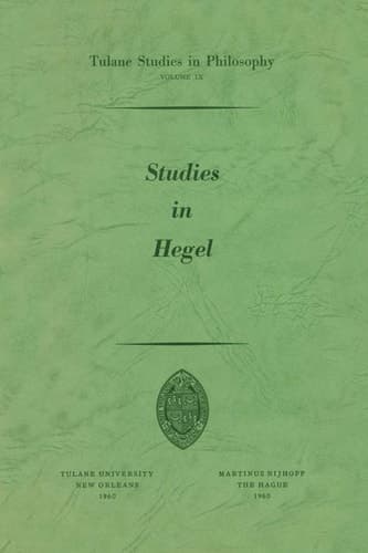Studies in Hegel Reprint 1960
