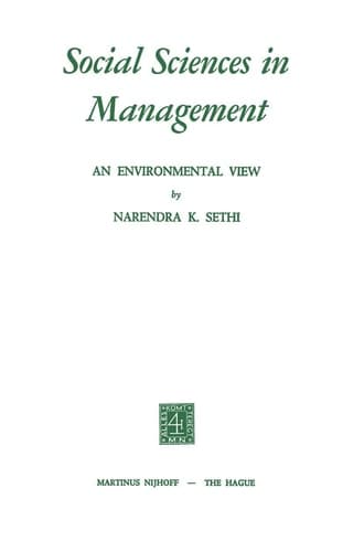 Social Sciences in Management An Environmental View