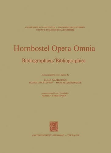 Hornbostel Opera Omnia - Bibliographies