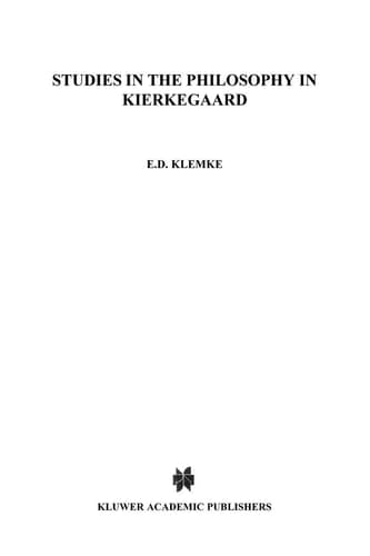 Studies in the Philosophy of Kierkegaard