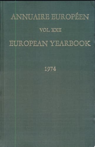 European Yearbook / Annuaire Europeen 1974