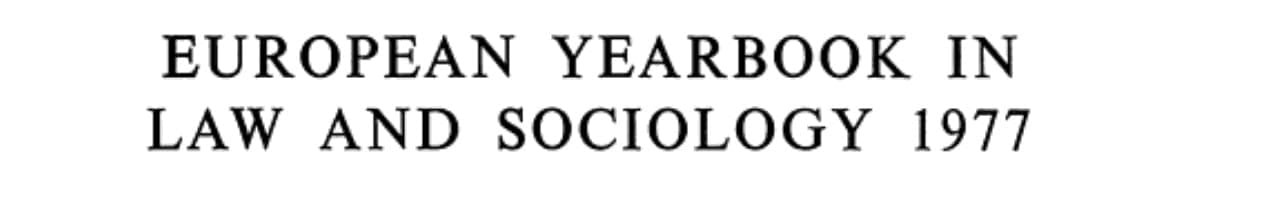European Yearbook in Law and Sociology 1977